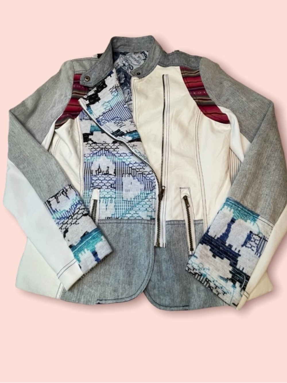 Desigual Mixed-Media Jacket Like New